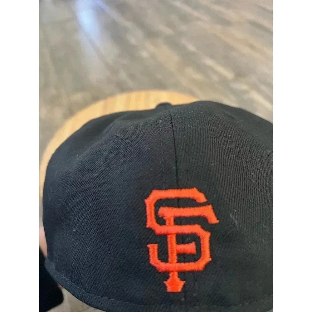 San Francisco Giants Men's Black White Script MLB Baseball Hat Cap Size 7 1/4